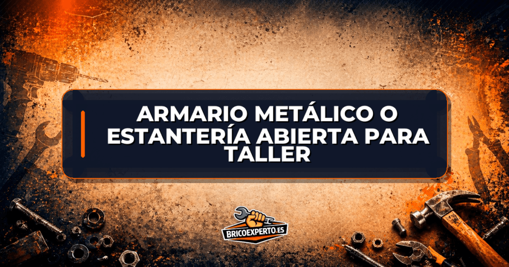 Armario metálico o estantería abierta para taller
